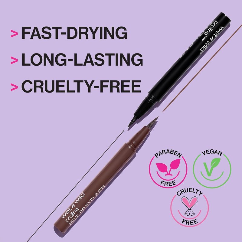 Wet n Wild MegaLiner Liquid Eyeliner - Intense Black Color for Bold, Long-Lasting Looks