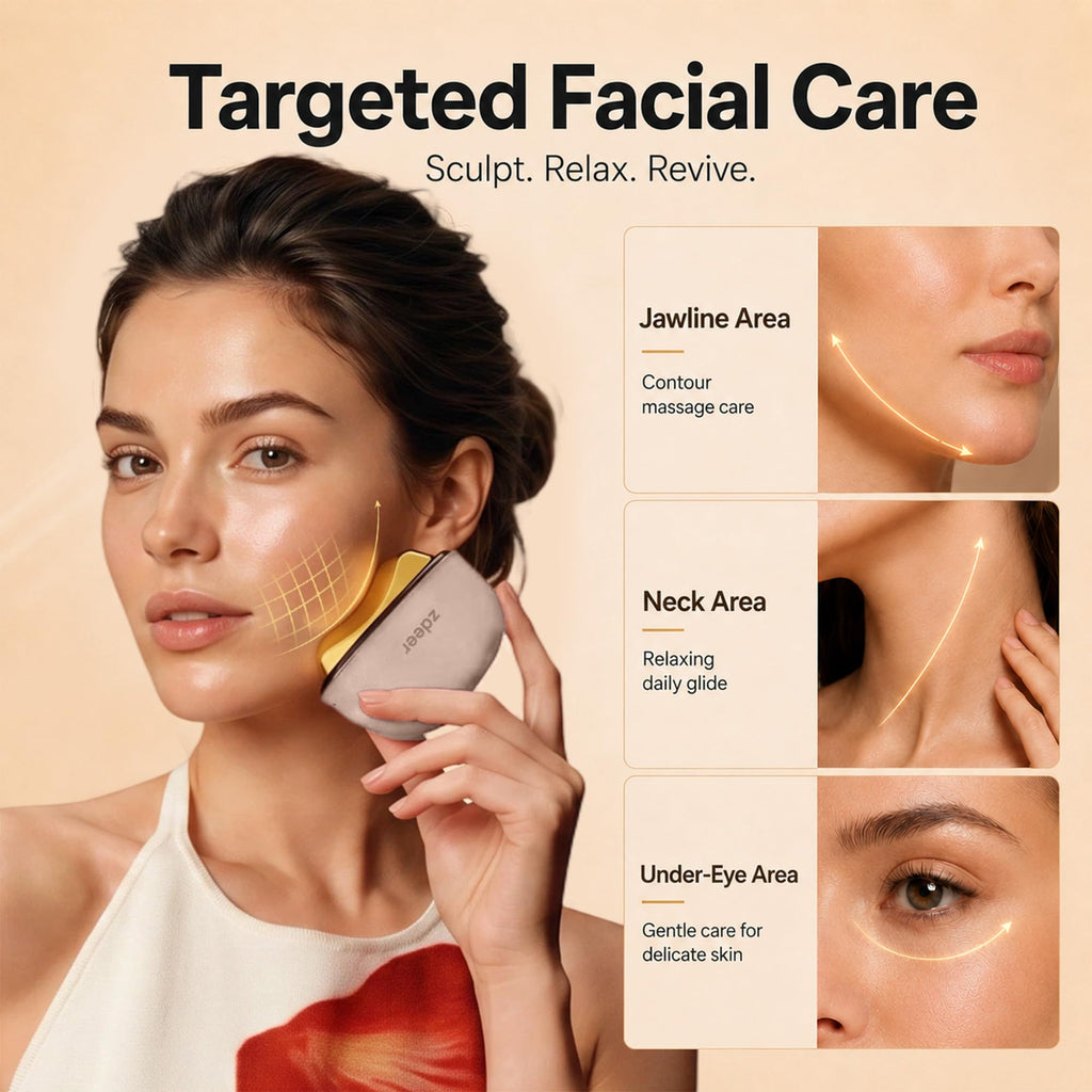 ZDEER GS5 Electric Heated Gua Sha Facial Sculpting Tool with Vibration, LED Red Light Therapy Face & Neck Massager, Skin Firming Device, Premium Gift for Women Mom, Includes 2 10ml Massage Oil, Pink