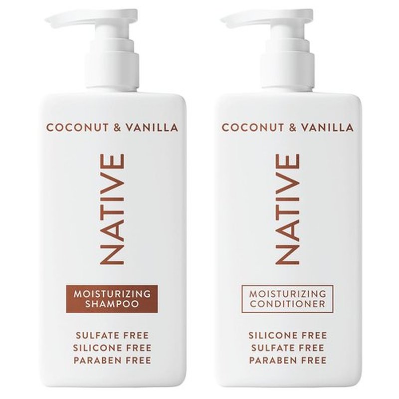 Native Coconut & Vanilla Shampoo & Conditioner - Naturally Derived, Sulfate & Dye Free | All Hair Types, 2-Pack