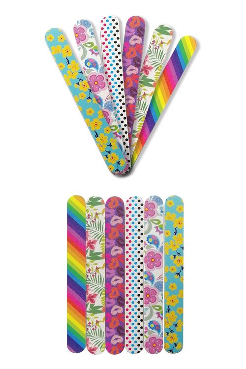 New8Beauty Emery Boards for Nails Series (12-Pack) (Multi-colored)