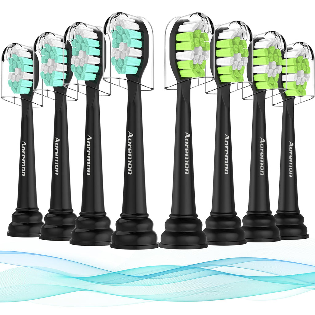 Aoremon Replacement Heads for Philips Sonicare C2 W, 8 Count Black