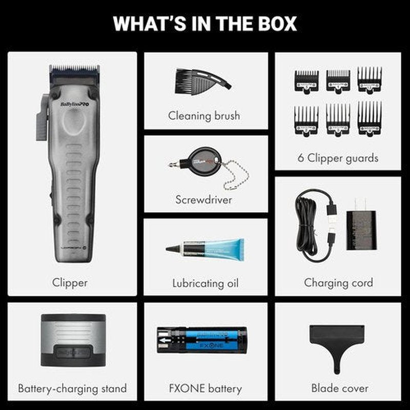 BaBylissPRO FXONE LO-PROFX Cordless Clippers for Men - Interchangeable Battery Design