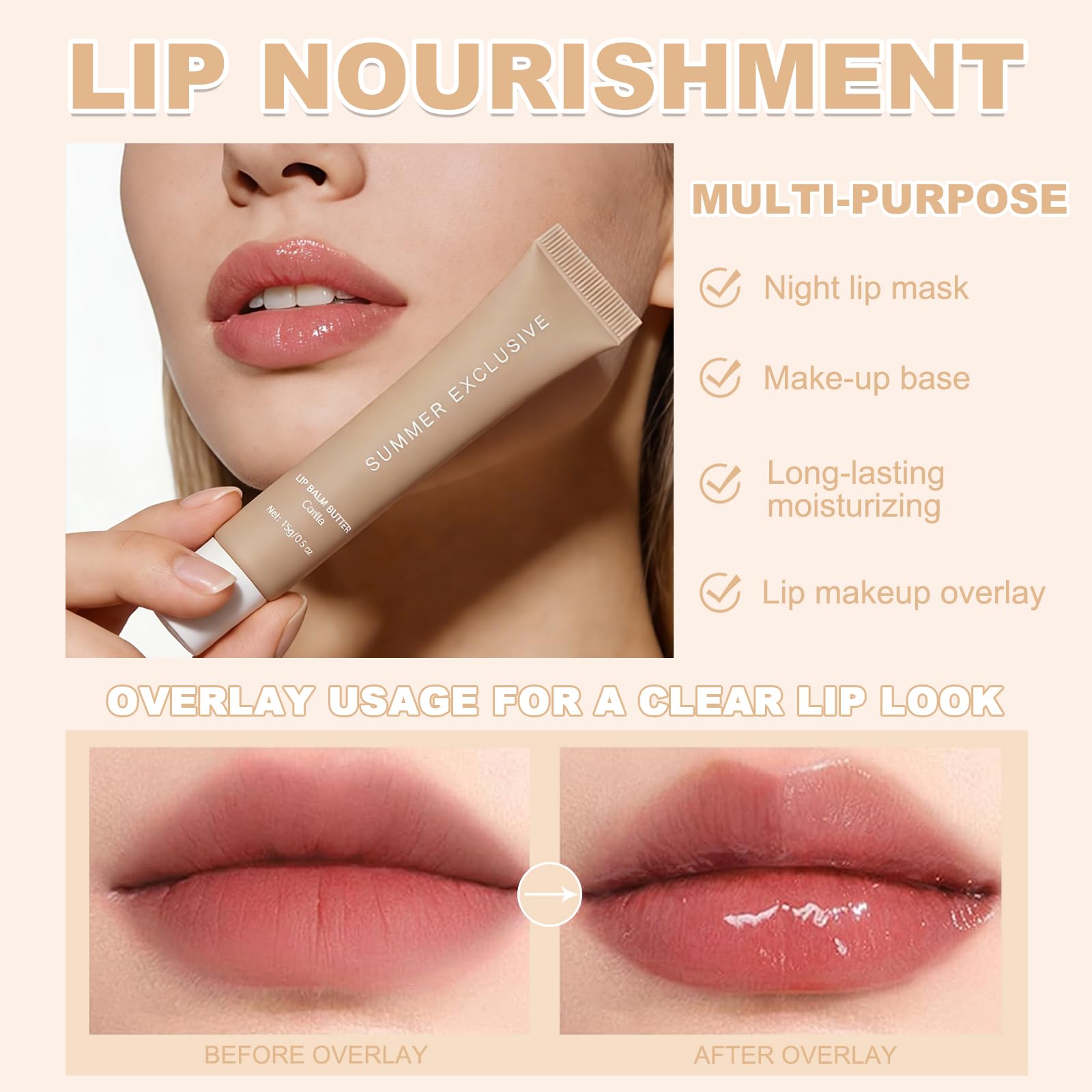 3 Color Summer Exclusive Lip Balm Butter,Tinted Lip Balm,Nourishing Lip Gloss with Natural Ingredients for Women and Girls,Soothes & Softens Dry Lips,Lip Care Gift Set for Birthday Christmas.