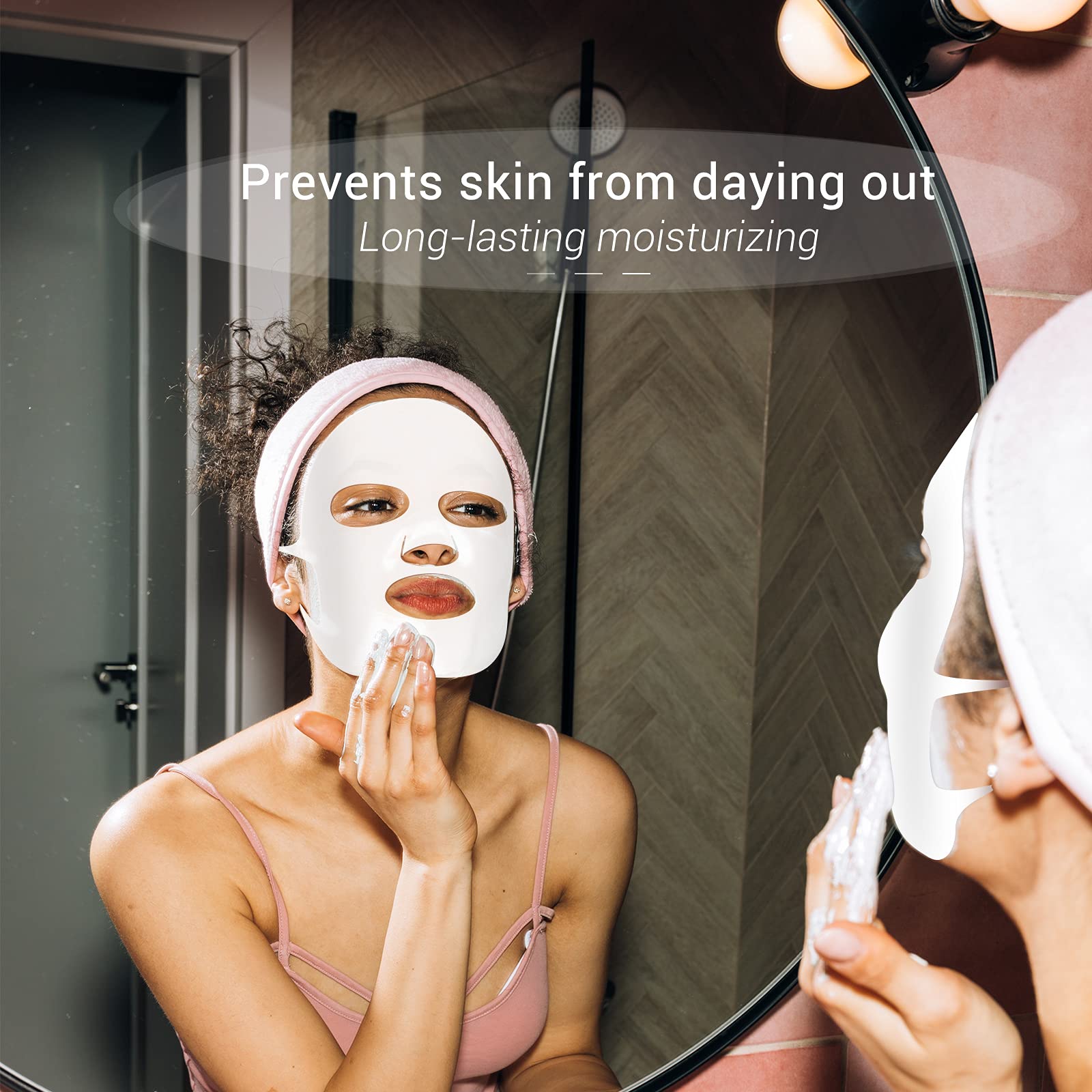 Maitys 5 Pcs Reusable Silicone Face Mask for Sheet Masks, Anti-wrinkle Moisturizing Facial Mask Cover Holder, Prevent Evaporation Hairdressing Skincare Beauty Spa Care Tool(White)