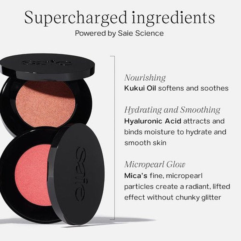 Saie Glow Sculpt Multi-Use Highlighter & Cream Blush - Lightweight with Hyaluronic Acid & Micropearl for Radiant Skin - Quartzglow (.02 oz)