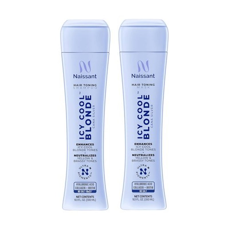 Naissant Icy Cool Blonde Shampoo & Toning Mask Set - Ultra High-Purity Pigments | Neutralizes Yellow Tones | 2 x 10.1 Fl Oz