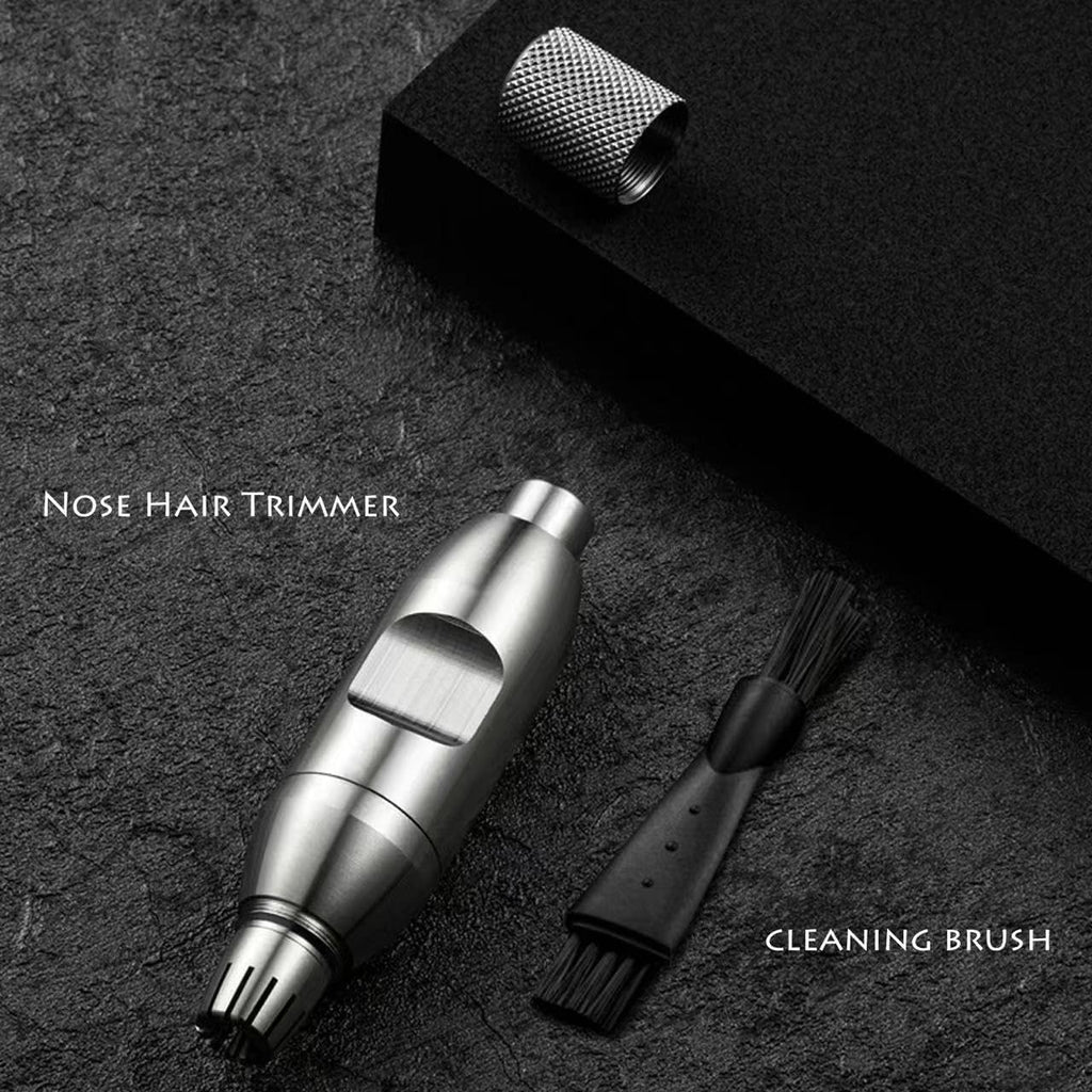 Nose Hair Trimmer for Manual, Battery-Free, Stainless, Waterproof, Painless