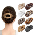 Upgraded 8 Pack French Flat Hair Clips for Women Girls, Matte Lay Flat Claw Clips, Large No-Slip Claw clips for Thick & Thin Hair, Strong Hold Styling Barrettes Accessories for Daily Styling