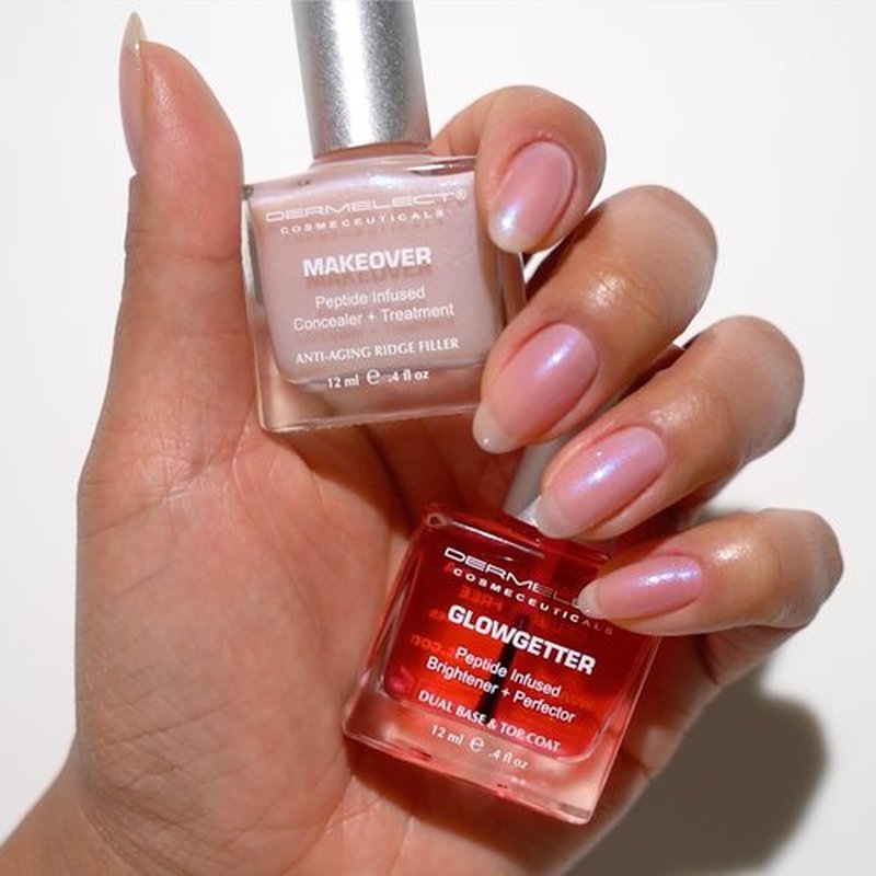 Dermelect Perfectly Polished Nail Rehab Kit - Strengthening Nail Concealer & Peptide Duo, Natural Pink Tint, 2-Piece Set