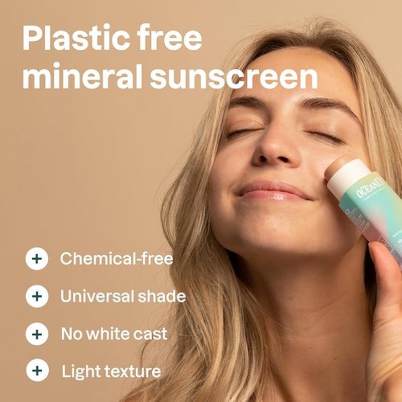 ATTITUDE Oceanly Tinted Face Cream Stick - SPF 30, EWG Verified, Plastic-Free, Universal Tint, 1 Ounce