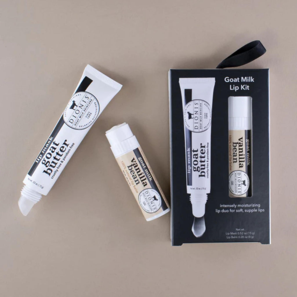 Dionis Goat Butter Overnight Lip Mask & Vanilla Bean Lip Balm Set (Pack of 2)