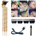 goldseaside Pro T Clippers, Electric Pro Li Trimmers T Blade Trimmer Cordless Rechargeable, Professional Baldheaded USB Rechargeable Hair Clipper for Men(Gold)