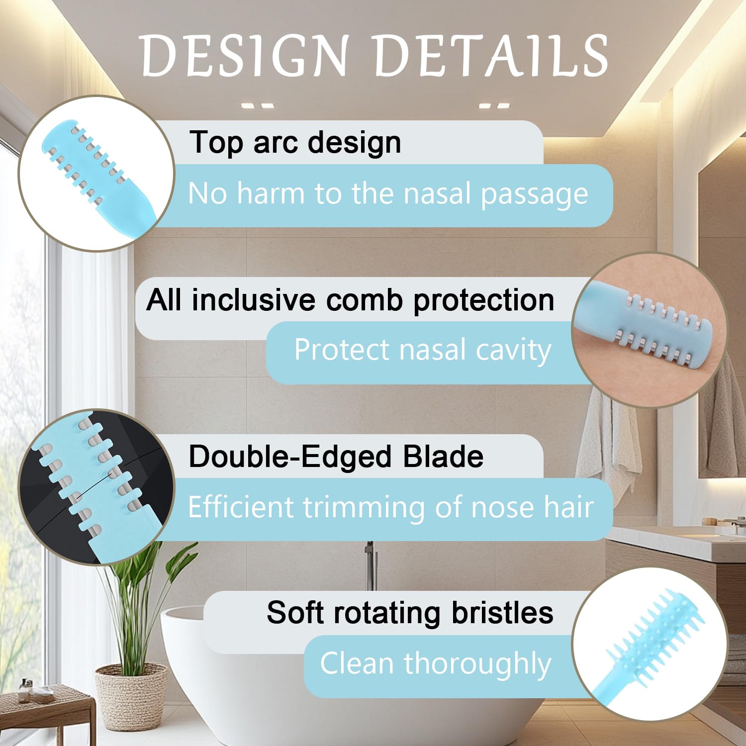 JIAOYANG 2-in-1 Nose Hair Trimmer for Women: 2026 Portable Double Sided 360° Rotating Nasal Hair Cutter for Women