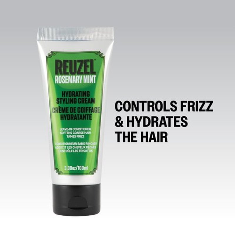REUZEL Hydrating Style Cream, Low Hold, Water Soluble, Low Shine, Tames Frizz and Nourishes Hair, Vegan Formula, For All Hair Types, 3.38 oz