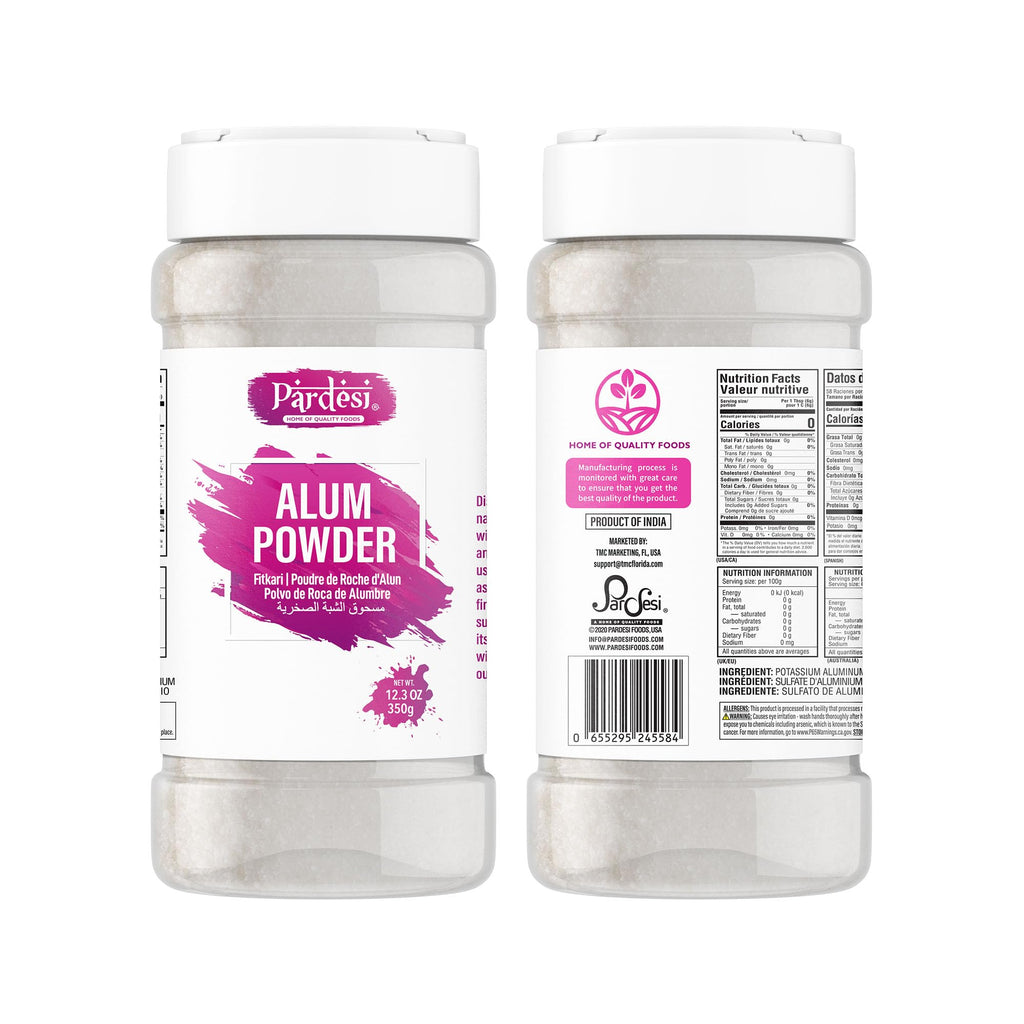 Pardesi Alum Powder (Fitkari Phitkari) 350g, Fine Potassium Alum