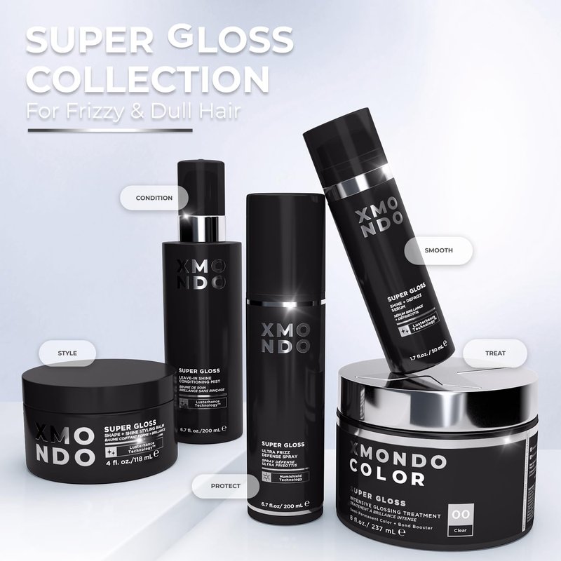 XMONDO Hair Super Gloss Serum - Instant Shine & Defrizz | Softens Dry Ends & Adds Mirror Finish