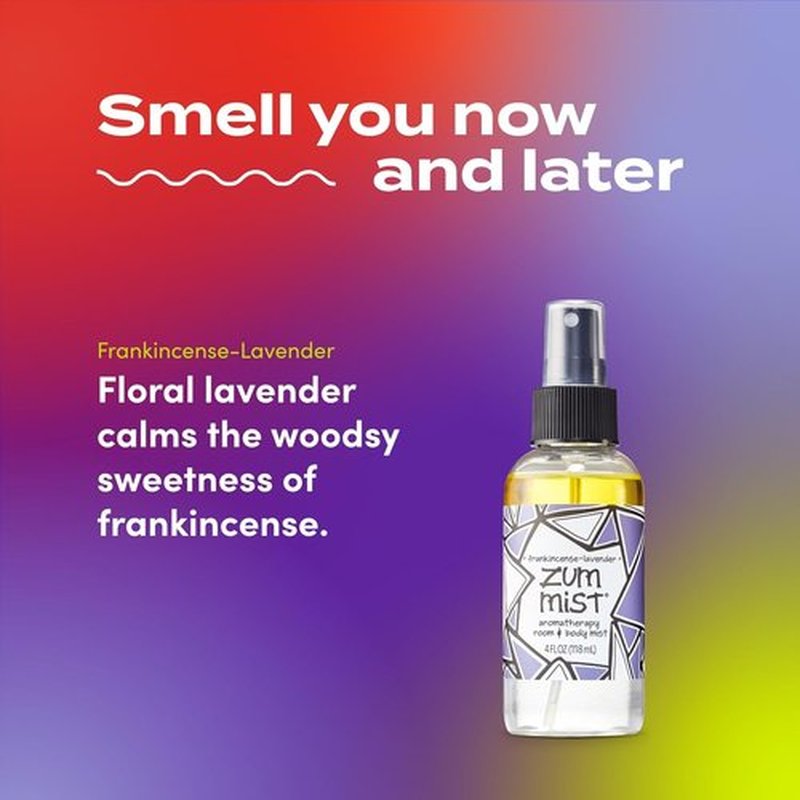 Indigo Wild Zum Mist Room & Body Spray - Aromatherapy Essential Oil - Frankincense-Lavender Scent | 4 Fl Oz