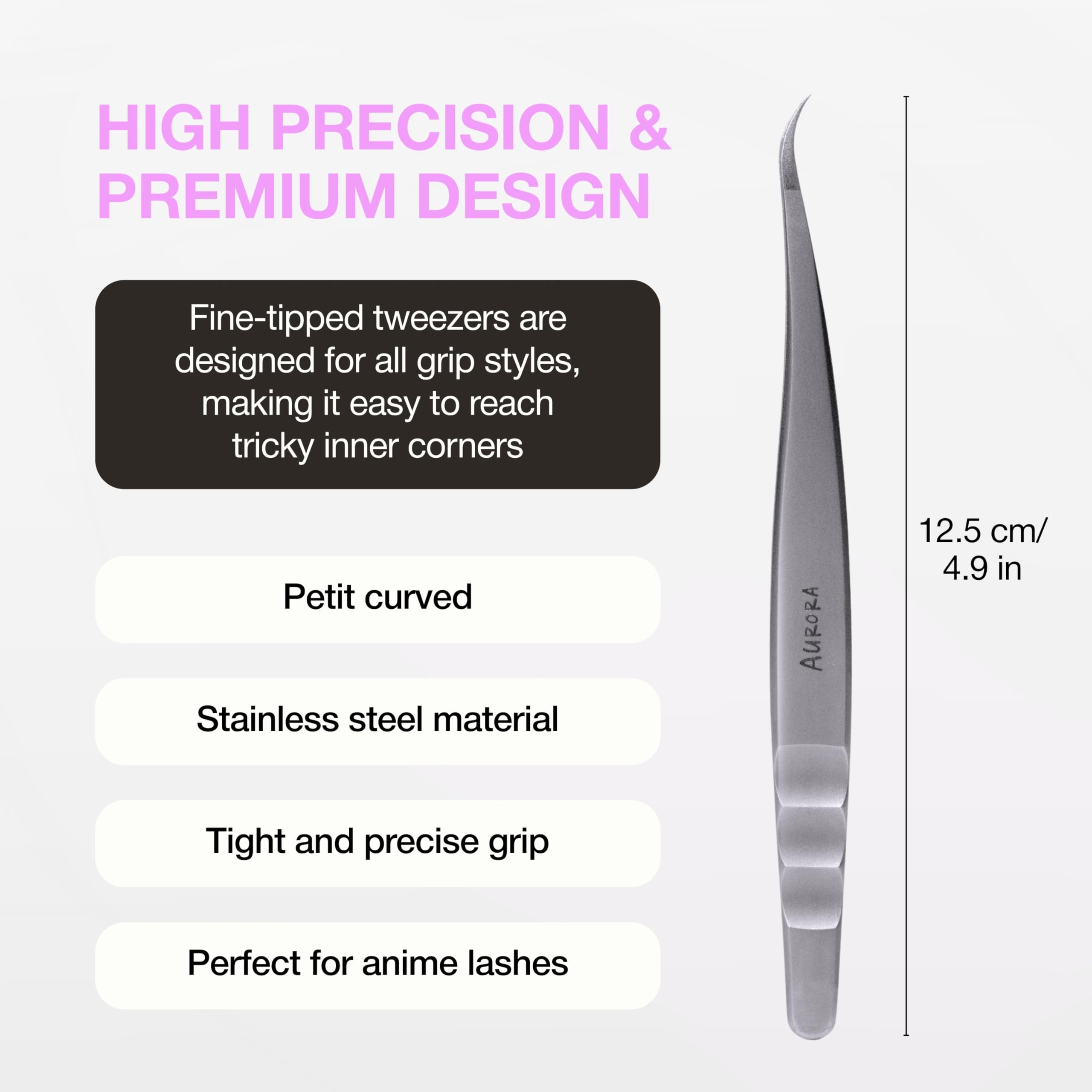 Curacoro Lash Tweezers, LashSmith Fine-Tipped Tweezer - Aurora