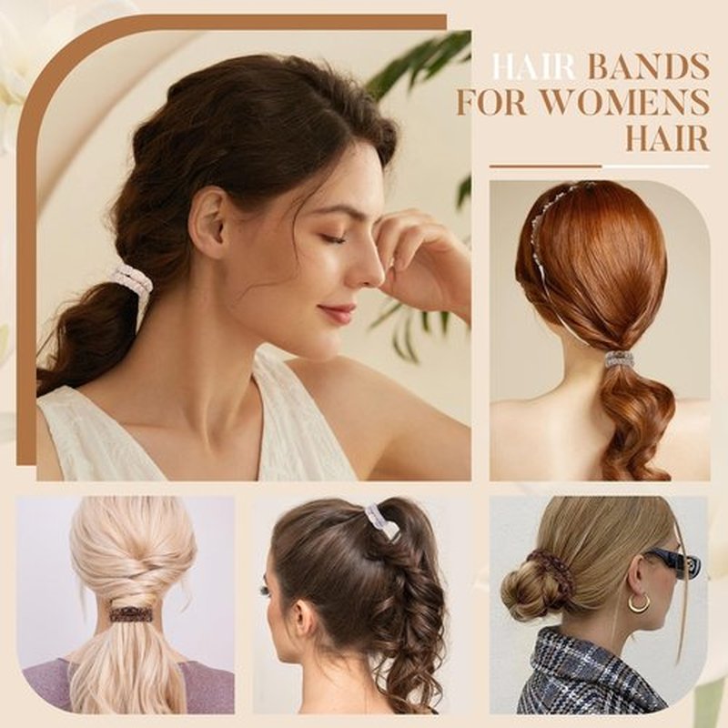 FORENEE Braided Hair Ties No Damage, 10 Pcs Soft Plush Hair Bands for Women's Hair, Bracelet Hair Elastics & Ponytail Holders for Thick Hair - Brown