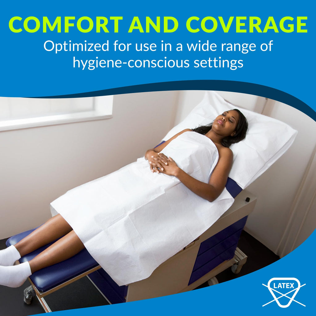 Avalon Single-Use Medical Patient Drape Sheets, White, 40” x 48” (Pack of 100) ― 2-Ply Tissue ― Pebble Embossed ― Latex-Free Medical Supplies ― Tattoo Supplies (214)