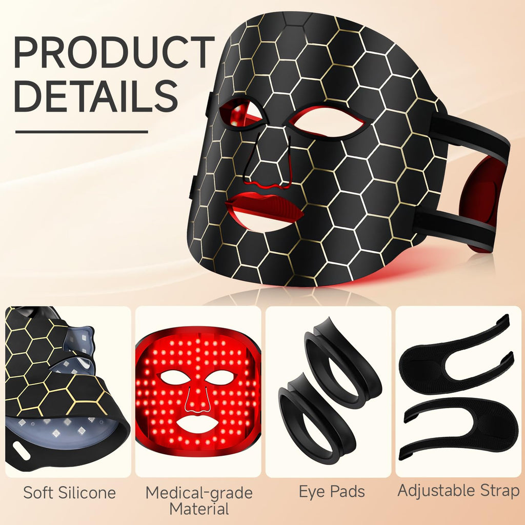 Red Light Therapy Mask for Face,LED Light Therapy mask FM-01, Portable Red Light Therapy Mask (1PC)