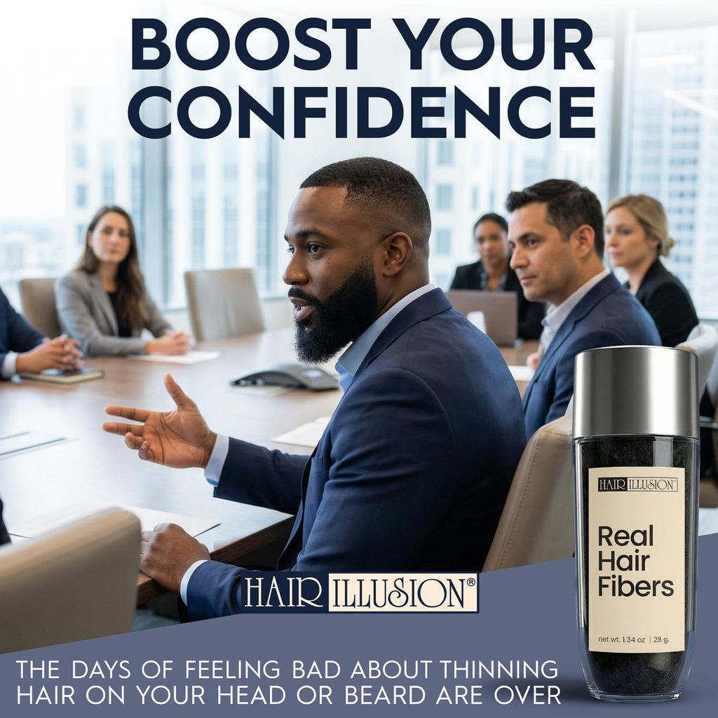 Hair Illusion Combo Kit - Hold Spray, 38g Hair Fiber Bottle, Applicator & Hairline Optimizer