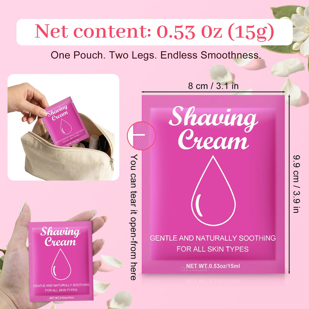 fafortune Womens Shaving Cream Bulk Travel,0.53oz Shave Gel for Women,Care Dry Skin Womens Shave Gel for Travel Guests (Pack of 50,Jasmine)