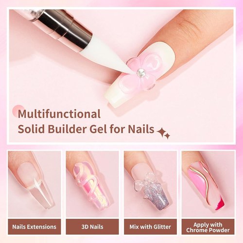 30g 3D Nail Gel Sculpting Gel Nail Art Glue for Nail Art Designs DIY Nail Craving Molding Gel for 3D Gel Nail Art Polish Painting Drawing Gel Sculpture Gel Nail Decoration Manicure Clear
