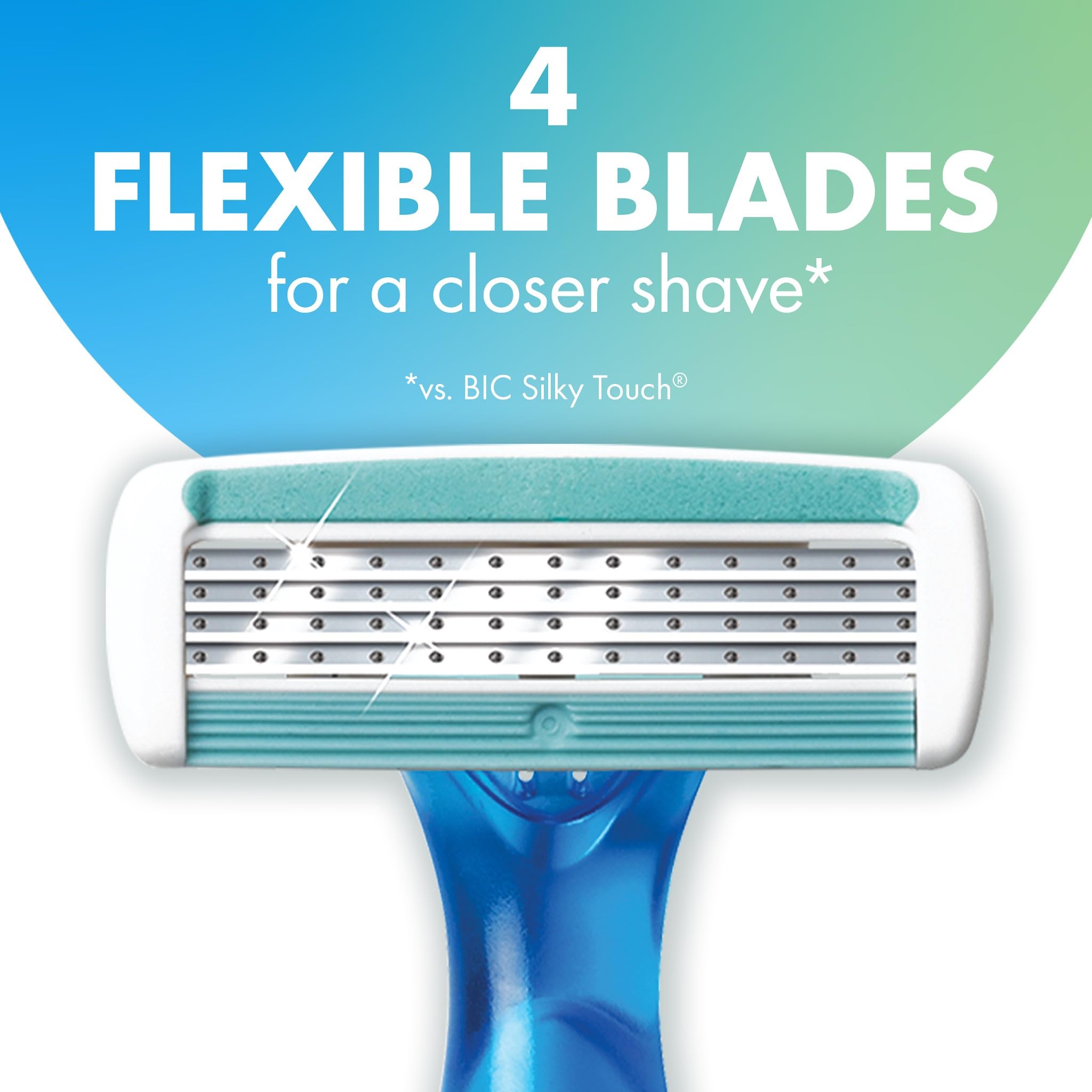 BIC Soleil 4 Women's Disposable 4 Blade Razors, Flexible Blades and Rubber Grip Handle, 10 Count (Pack of 12)