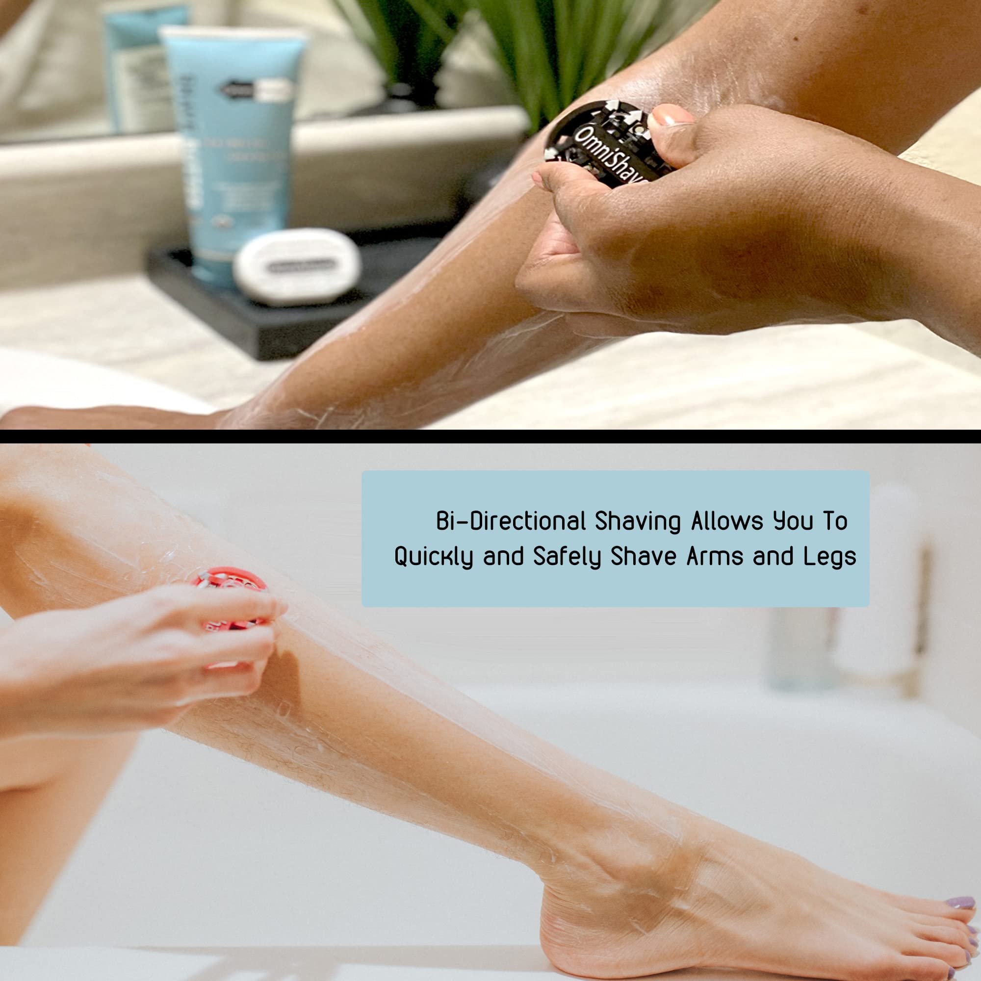 Premium OmniShaver Special - Free Hot Water Tong! Fastest Way to Shave Head, Legs, Arms, Body | an Alternative to Disposable Shaving Razors Self Cleans & Strops During Use