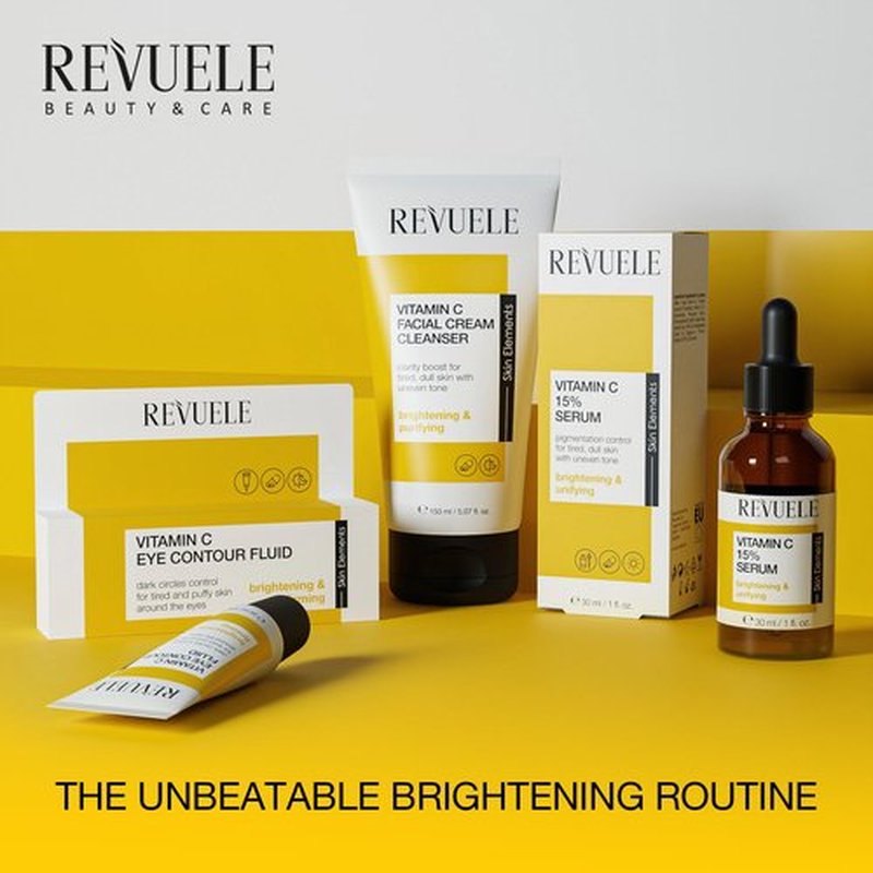 Revuele Vitamin C Facial Cream Cleanser – Gentle Daily Face Wash for Brightening & Hydration 5.07 fl.oz, Vegan & Cruelty-Free