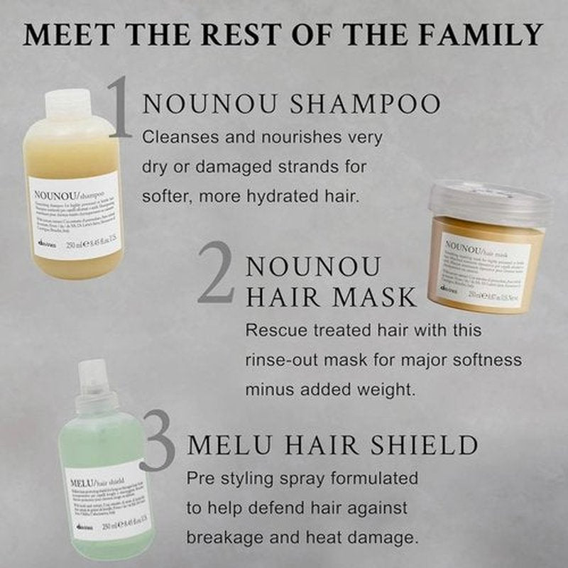 Davines NOUNOU Hair Mask - Nourishing Treatment for Bleached & Permed Hair | Adds Shine Weightlessly