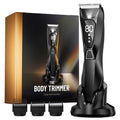 Xcdgiogw Body Hair Trimmer for Men: Wireless Charging Pubic Hair Trimmer, 4000K LED, Ceramic Blade - No-Nick Grooming, 90Min, Wet/Dry Body Groomer, Gift for Fathers