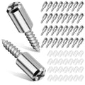 Uonlytech 120 Pcs Screw in Shelf Pins with Protective Sleeves Self Tapping Shelf Support Pegs for Cabinet Cupboard Bookcase Furniture Shelving 1.18 in