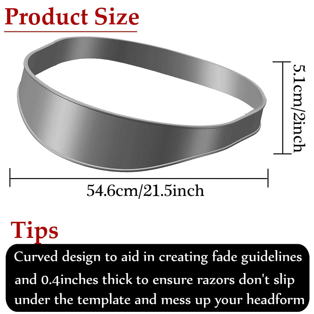 Neckline Shaving Template and Hair Trimming Guide, High-Grade Curved Durable Silicone Haircut Band for DIY Home Haircuts Fade and Taper Guide for Clippers-Gray