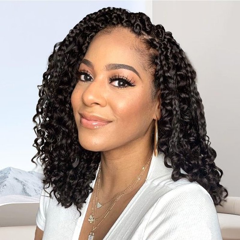 Fulcrum Goddess Box Braids Crochet Hair 10 Inch,9 Packs Boho Box Braid Crochet Hair for Women, Pre-looped Bohemian 3X Crochet Braiding Hair with Curly Ends(10Inch, 4#)