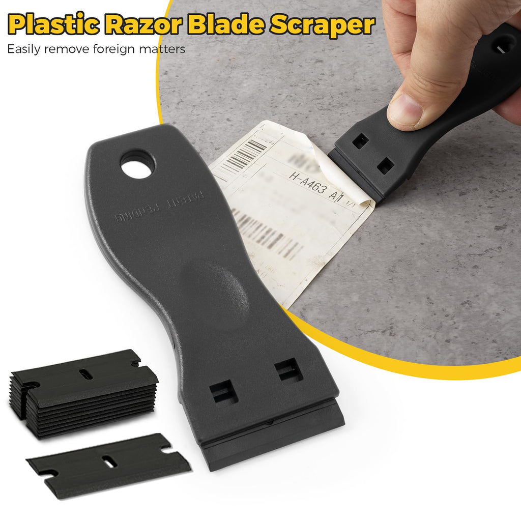 Gomake Window Tint Kit Vinyl Wrap Tool Car Windshield Back Window Tinting Tools with Bulldozer Squeegee Scrubber Paddle,Rubber Blade Scraper,Film Cutter for Car Wrapping,Vinyl Film Installation