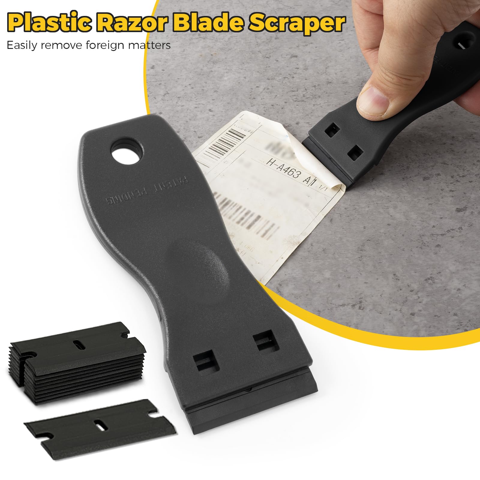 Gomake Window Tint Kit Vinyl Wrap Tool Car Windshield Back Window Tinting Tools with Bulldozer Squeegee Scrubber Paddle,Rubber Blade Scraper,Film Cutter for Car Wrapping,Vinyl Film Installation