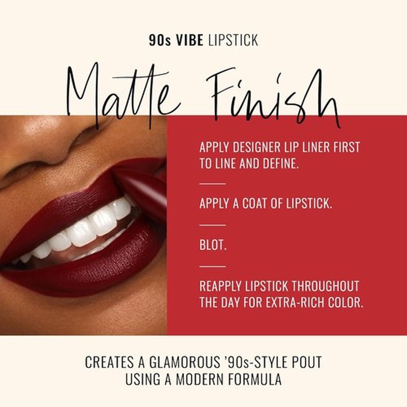 Runway Rogue 90s Vibe Lipstick - Moisturizing Matte Midnight Merlot Dark Burgundy Shade