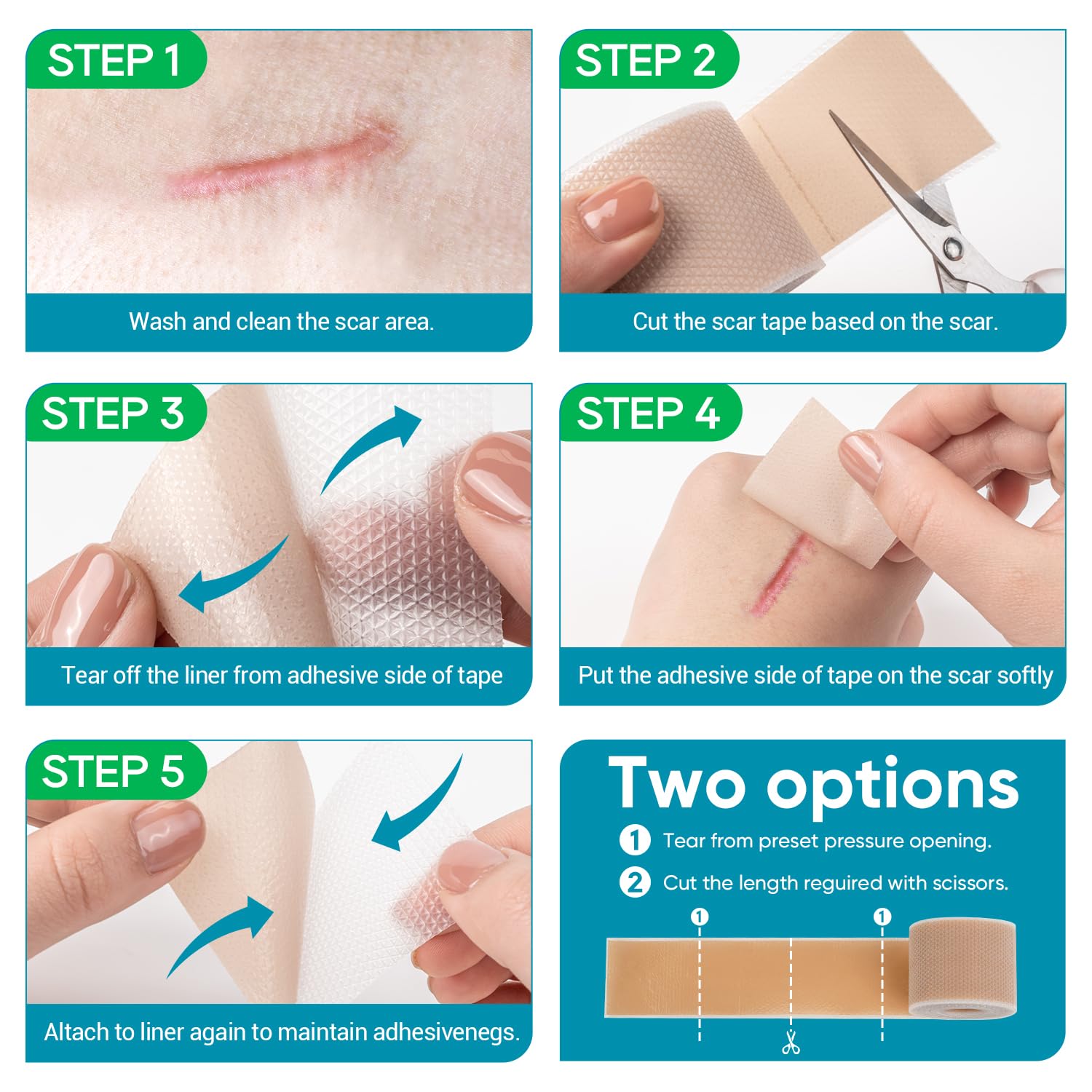 VPRIME SAFETYFY Silicone Scar Tape, Silicone Scar Sheets for Surgical Scars (1.6"x 80" Roll-2M), Medical Ggrade Scar Tape for Scars, Keloid, Acne Scars, Burn, C-Section, Stretch Marks Scars Away
