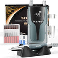 Gelpal Rechargeable Nail Drill - Brushless Motor - Electric Nail Drill for Acrylic Nails Professional,35000RPM Electric Nail File,Cordless for Home Salon, Low Noise, Low Heat, Blue Grey