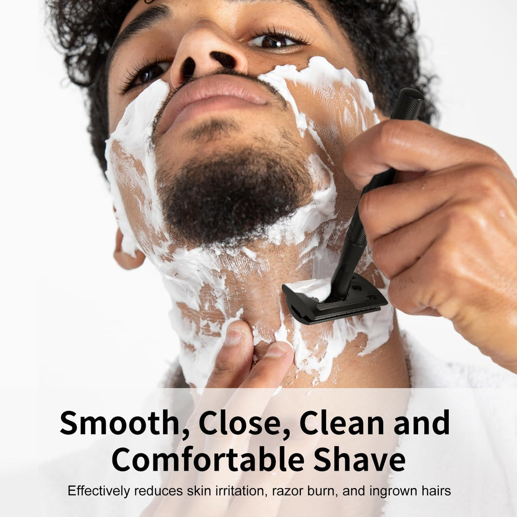 THURLADY Single Blade Safety Razors for Men, Matte Black