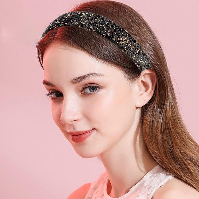 Tihebax 6Pcs Headbands for girls Women Glitter Rainbow Headband Women Girls Sparkly Headband Gold Pink Blue Purple Hairband for Girls Hair Accessories for Party Holiday Back to School