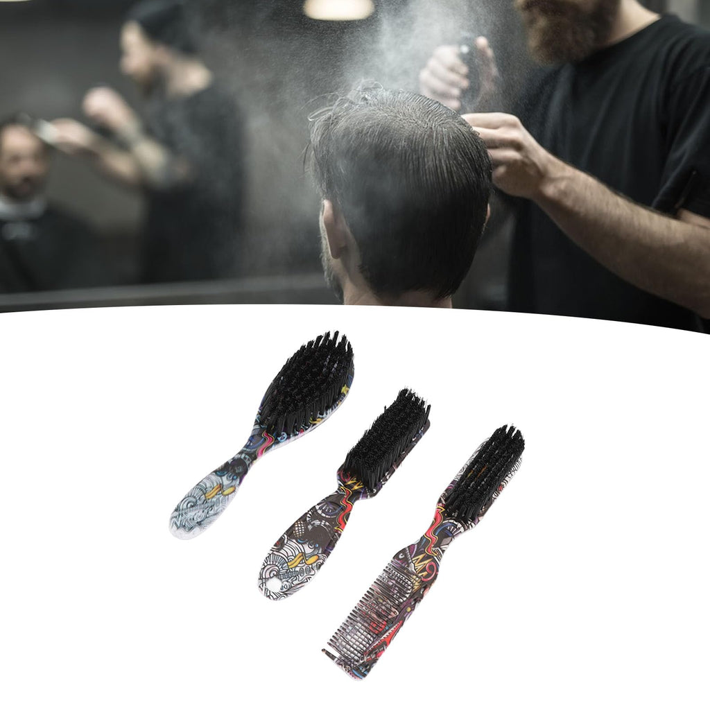 3pcs Beard Brush Set, 2 in 1 Barber Beard Brush, Comb and Brush Reinforced Bristles Portable and Lightweight for Stylingand Grooming