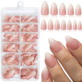 LoveOurHome 240pc Almond Press on Nails Short Fake Nails with Glue & Tabs, Short Ombre Nails Press on Nails Almond Glue on Nails Fake Nails Graident Acrylic Nail Tips Artificial Fingernail Stick Nail
