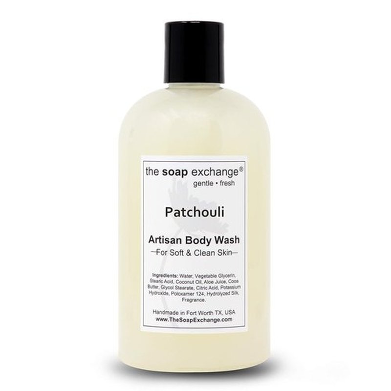 Soap Exchange Body Wash - Handcrafted Patchouli Scent - 12 fl oz Natural Artisan Soap for All Skin Types