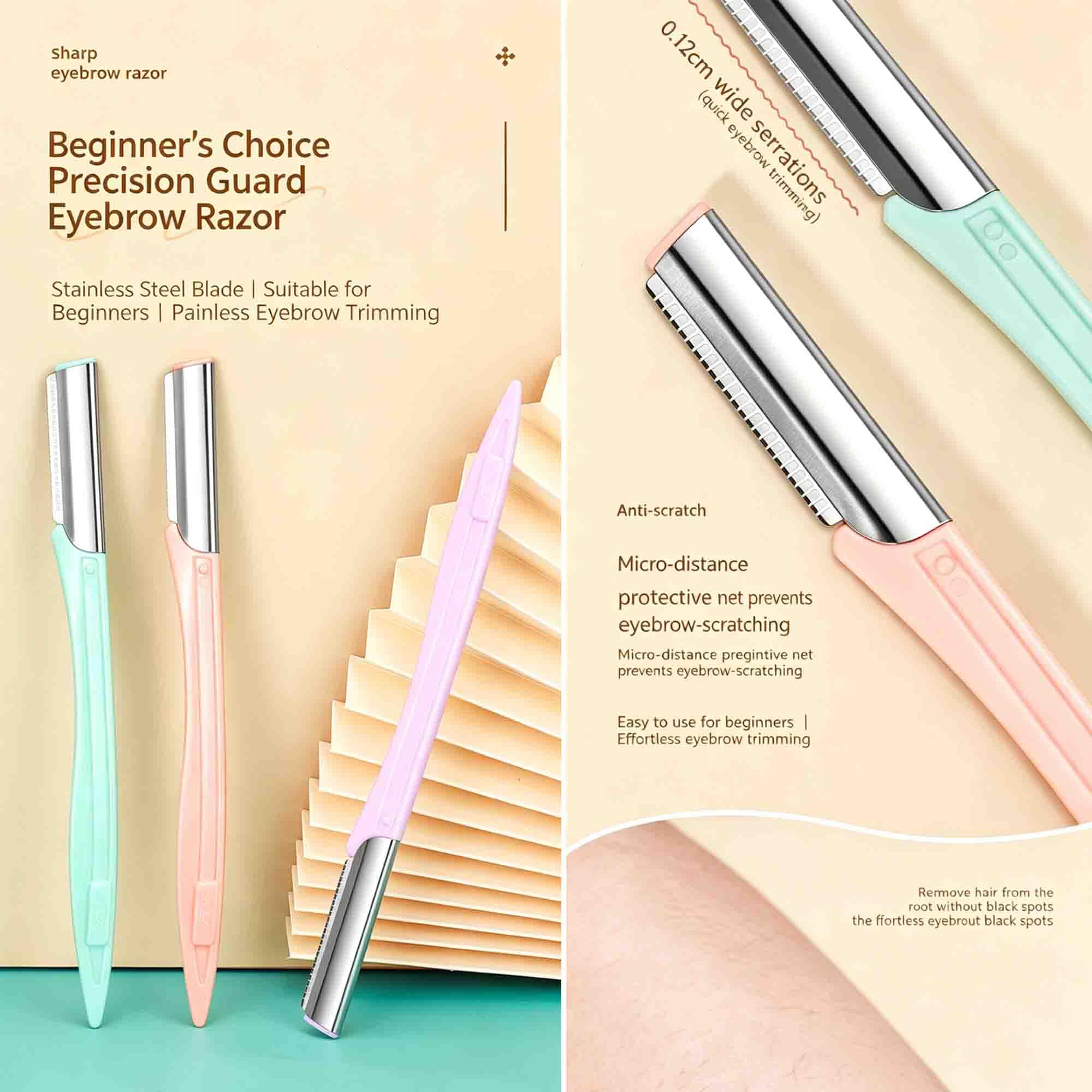 ZTRHYOO Eyebrow Razor 9 Pack, Precision Facial Hair Trimmer for Women Girl