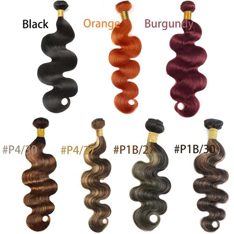Blonde Highlight Bundles Human Hair 20 22 24 Inch Body Wave Bundles Brazilian Virgin Hair Weave 3Bundles Hair Deal（Brown and Blonde #P4/27）
