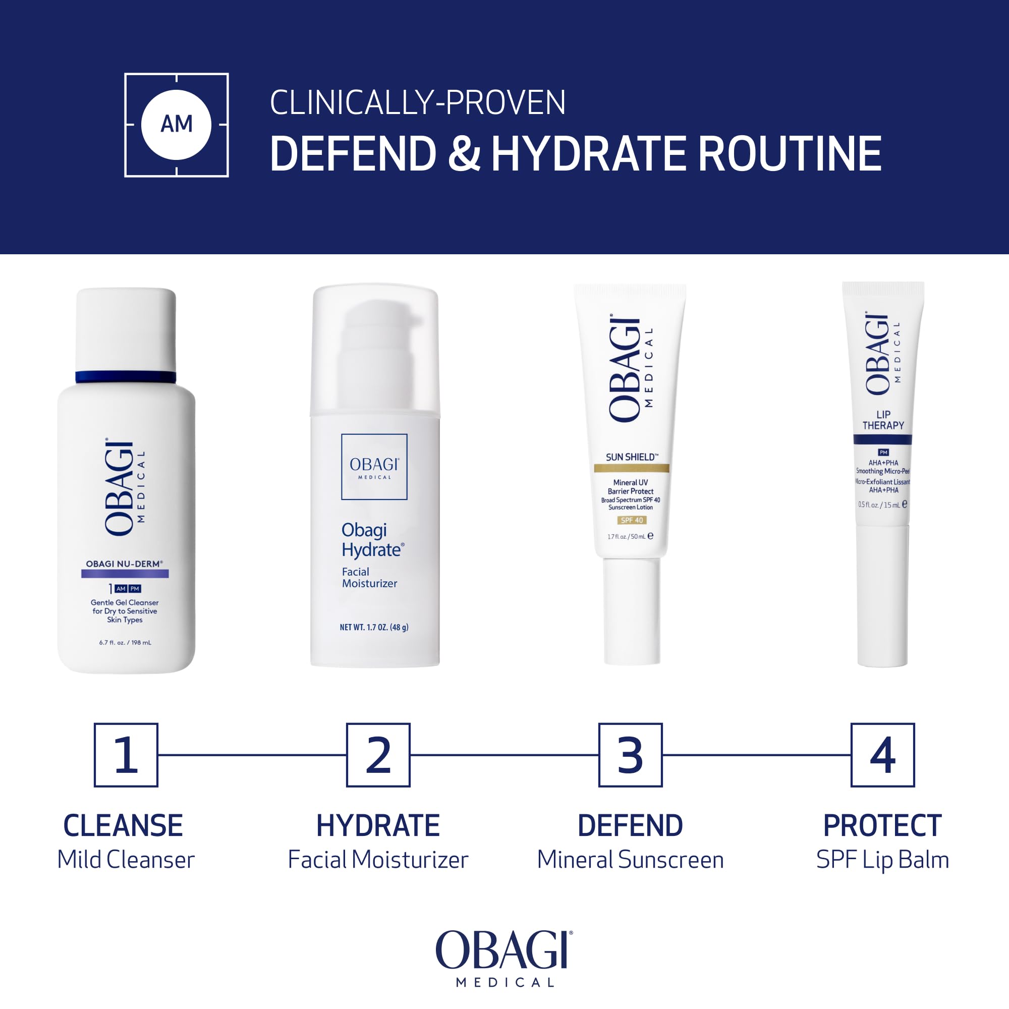 Obagi Sun Shield Mineral UV Barrier Protect SPF 40 Face Sunscreen – UVA/UVB Broad Spectrum Protection & Moisture Barrier Support with Zinc Oxide – Travel Size & Ideal for Sensitive Skin – 1.7 oz