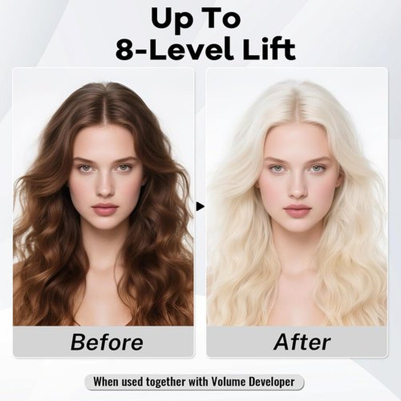 Hair Bleach 500g / 17.41oz, Large Capacity Salon Grade Bleach for Hair, Mild Bleach Powder Quickly Remove Hair Color, Refreshing Create Fashionable Styling